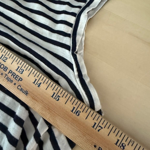 W5 Striped Black and White Sleeveless Top with Red Trim - Picture 4 of 7